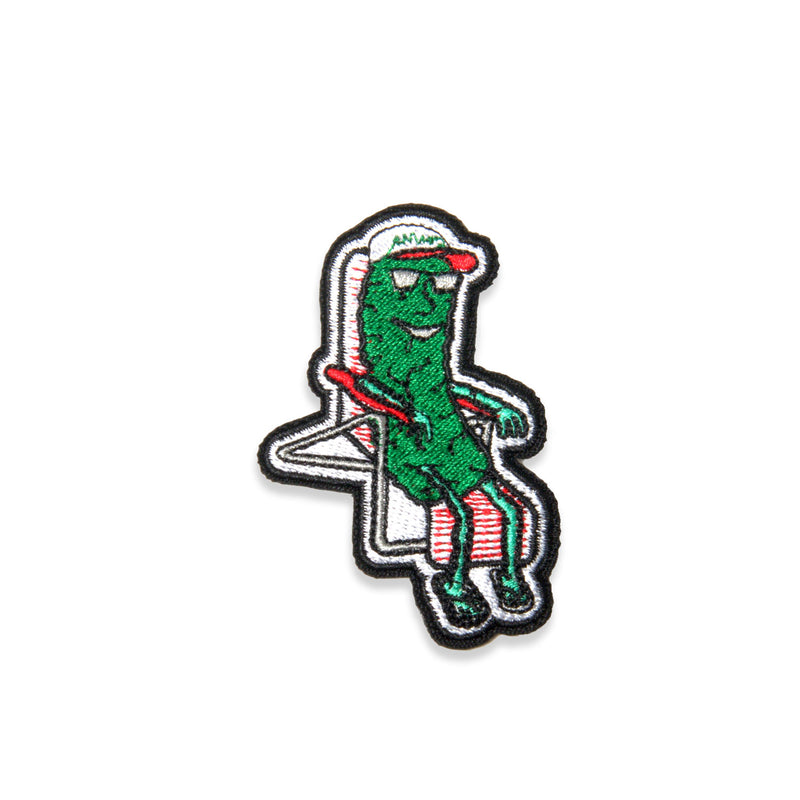 pickle on lawn chair embroidered patch 