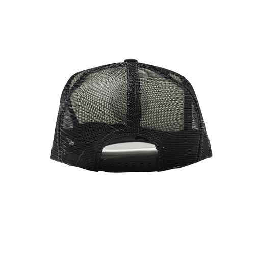 black mesh back of hat with adjustable closure 